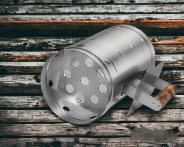 Стартер для розжига угля, 10 литров / Оцинкованная сталь, защитный экран